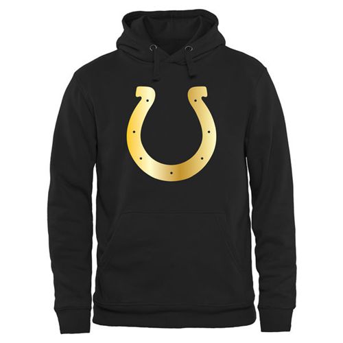 Men's Indianapolis Colts Pro Line Black Gold Collection Pullover Hoodie - Click Image to Close